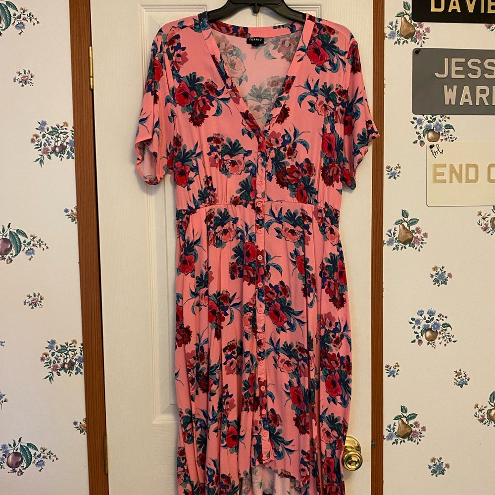 Torrid button up midi dress